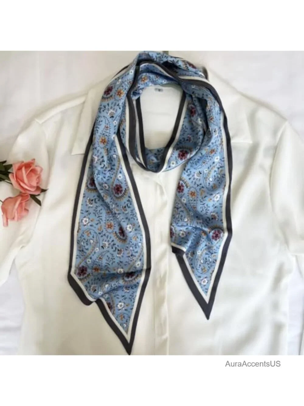 Fashion Scarf Polyester Lightweight Hair Scarf Neck Tie Women